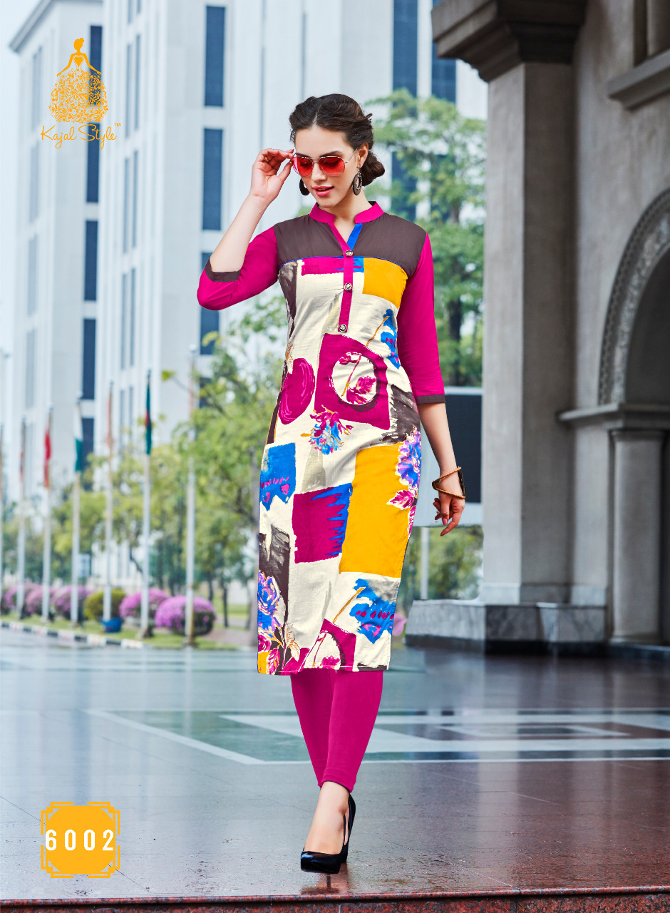 Red And Green Ladies Fancy Kurti