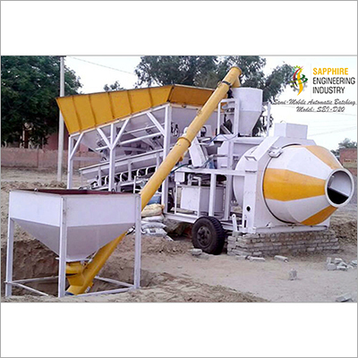 Concrete Inline Batching Plant - Cast Iron, 12 Meter Double-Axle Frame, 20-30 M3/hour Production Rate | Powerful Reversible Drum Mixer, Triple Hopper, Integrated Silos, PLC-Controlled System, Password Lock Facility