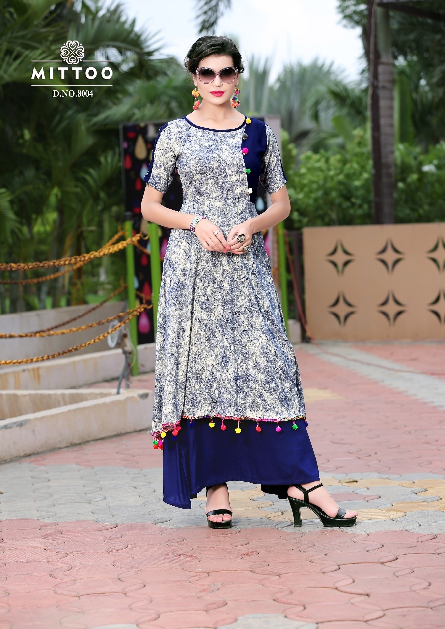 Cream And Brown Ladies Fancy Kurti