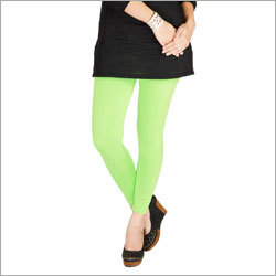 Ladies Plain Green Leggings