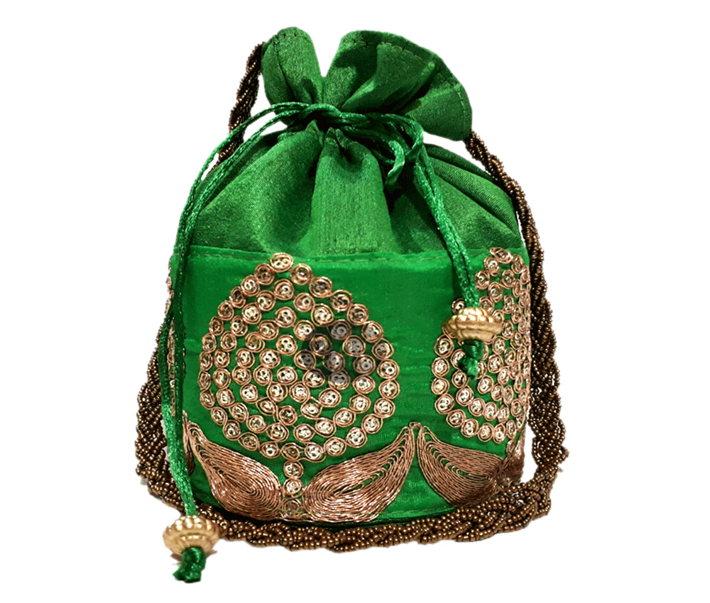 Mehendi Sangeet Return Gifts - Silk Material, 8x7x4 Inches , Assorted Colors Perfect For Festive Celebrations And Memorable Gifting