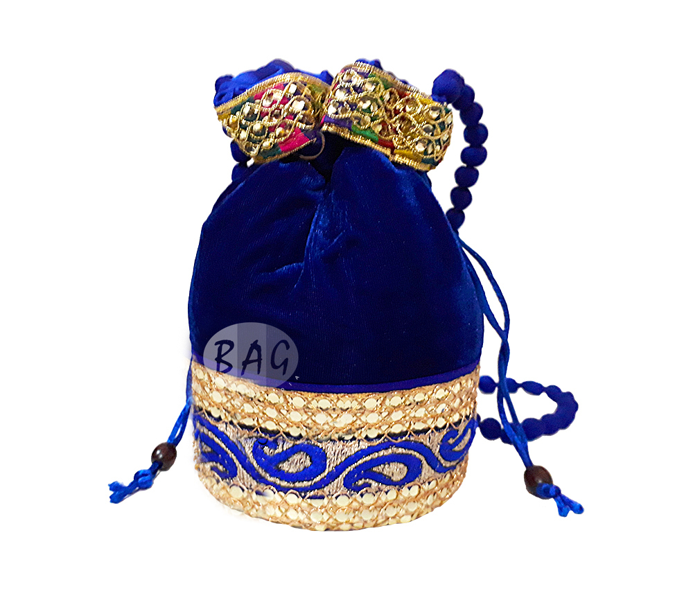 Potli Return Gift Bag - Velvet, 8x7x4 Inches | Assorted Color, Ideal For Wedding Gifts