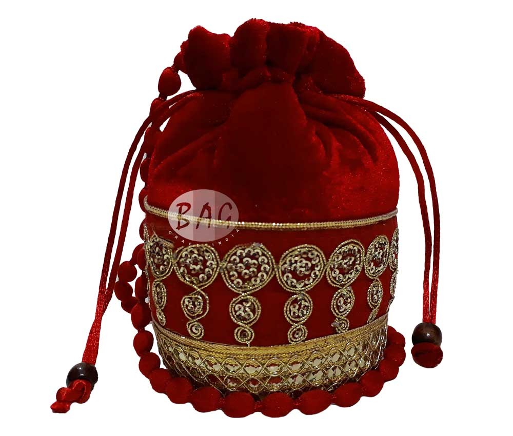 Potli Gift Bag - Velvet, 6x5x4 Inches | Assorted Colors, Customized Design, Logo, Size, And Weight Options