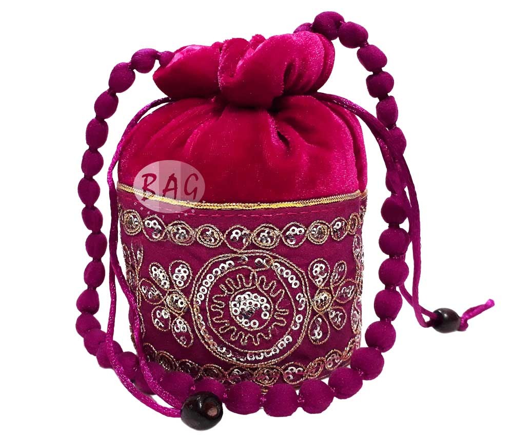 Potli Gift Bag - Velvet, 6x5x4 Inches | Assorted Colors, Customized Design, Logo, Size, And Weight Options