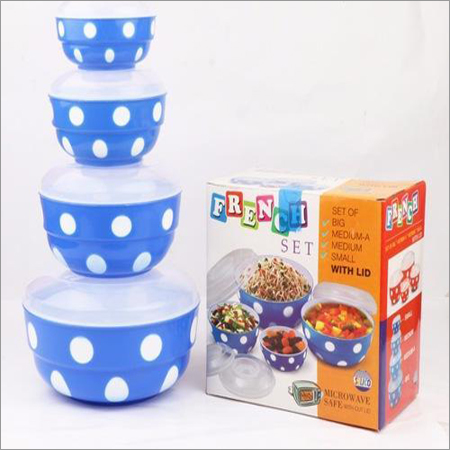 Plastic Microwave Bowls - Premium Grade Plastic, 20-40 Grams , Soft Blue And White Design, Airtight Silicone Seal