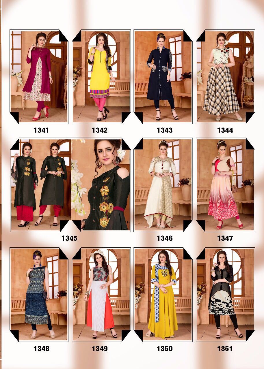Red And Cream Ladies Fancy Kurti