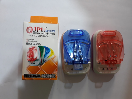 Jadu Charger - Plastic, 70mm x 50mm x 30mm | 230V Input, 5V Output, 1A Current, Hassle-Free Battery Charging in Blue