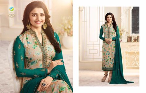 Brasso Fabric Digital Print Churidar Suit