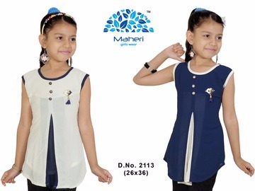 Fancy Top - Chiffon Material, Sizes 26 To 36 | Embroidered Pattern, Modern Style For Girls Ages 4-15