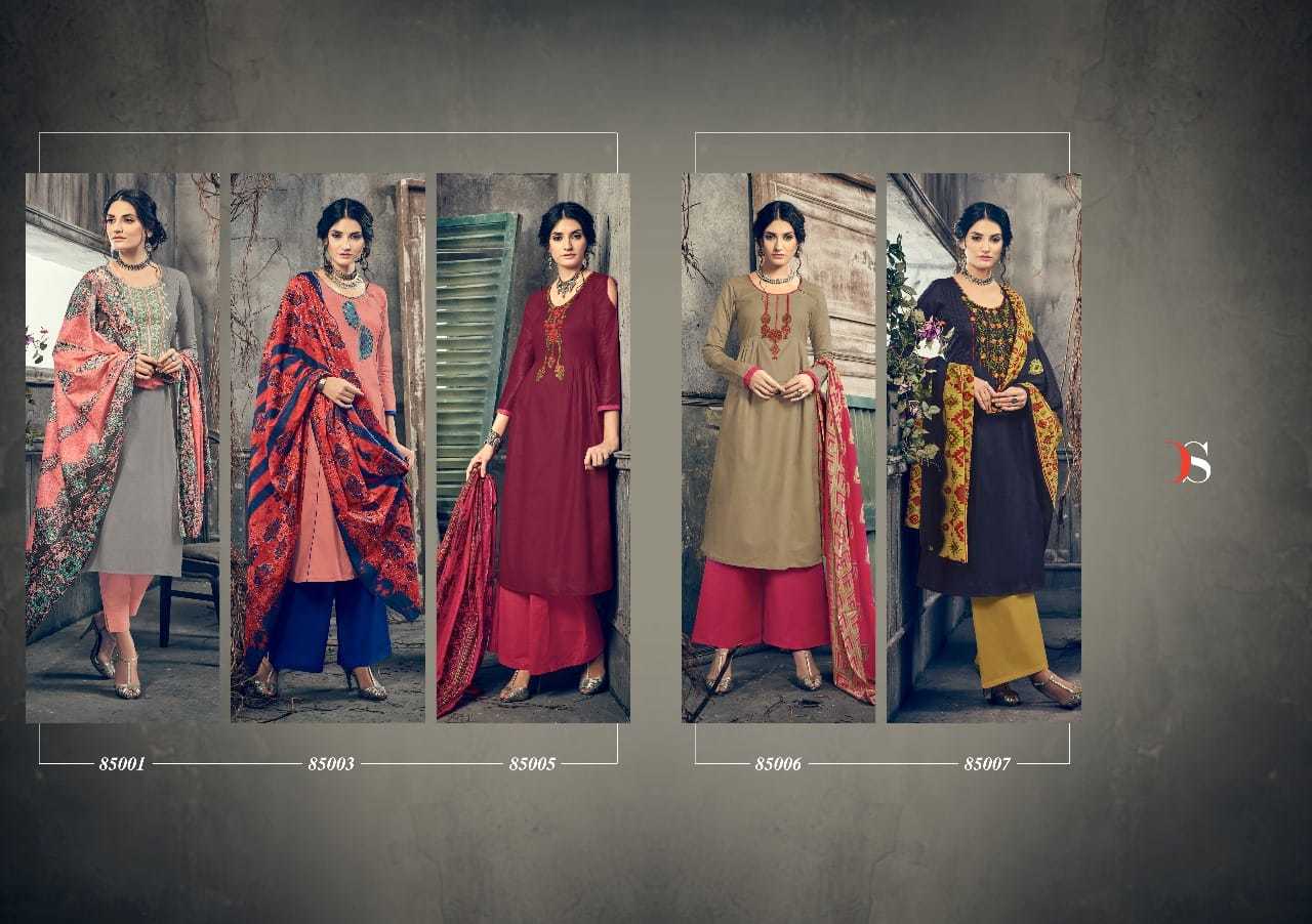 Pashmina Fabric With Self Embroidary