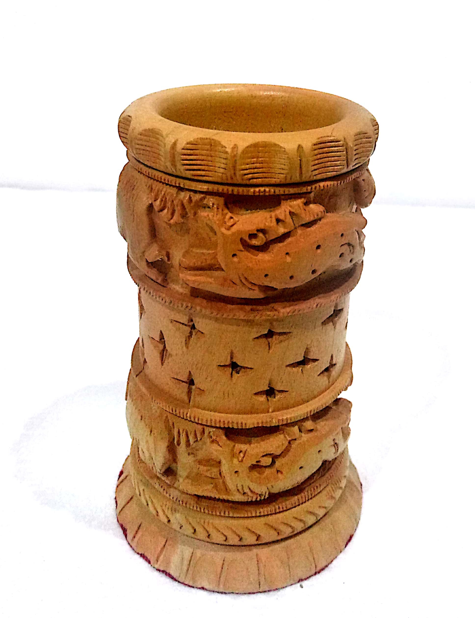 Wooden Pen Holder - 5-7 Inch Round Design | Durable, Portable, And Attractive For Office And Home Decor