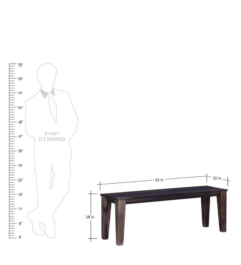 Handcrafted Six Seater Dining With Bench In Walnut
