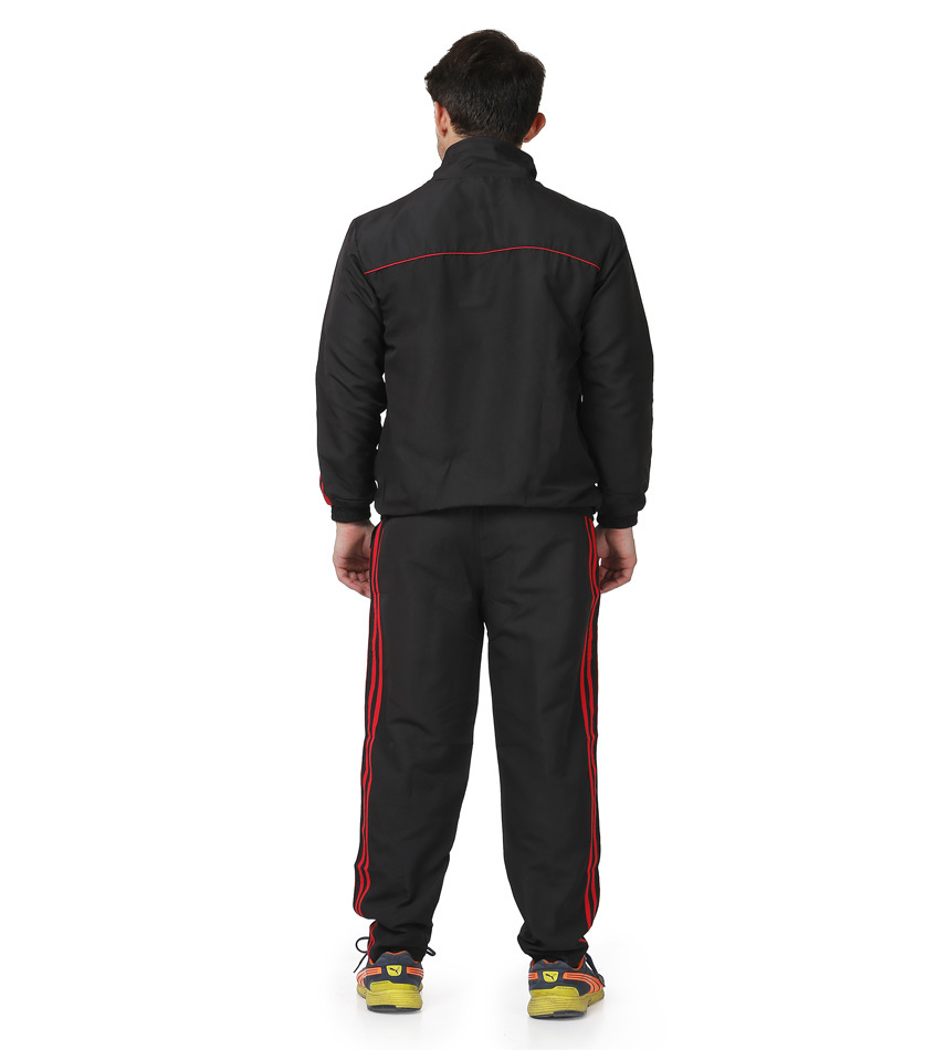 Polyester Men's Black & Red Tracksuit