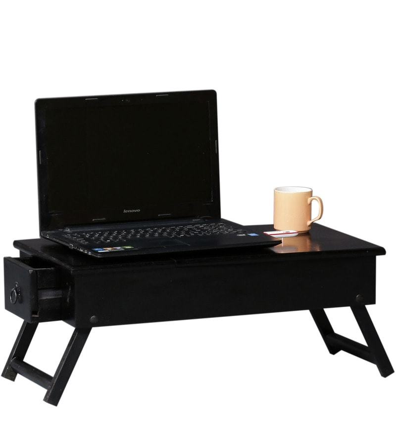 Handcrafted Low Height Study Table In Espresso Wal