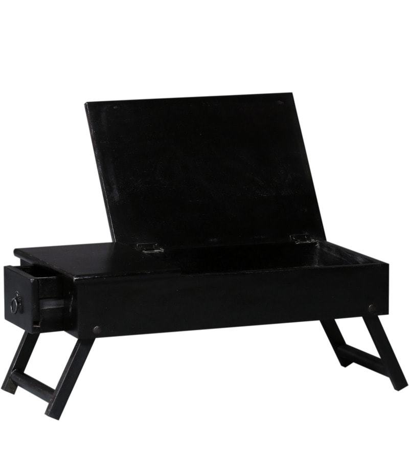 Handcrafted Low Height Study Table In Espresso Wal