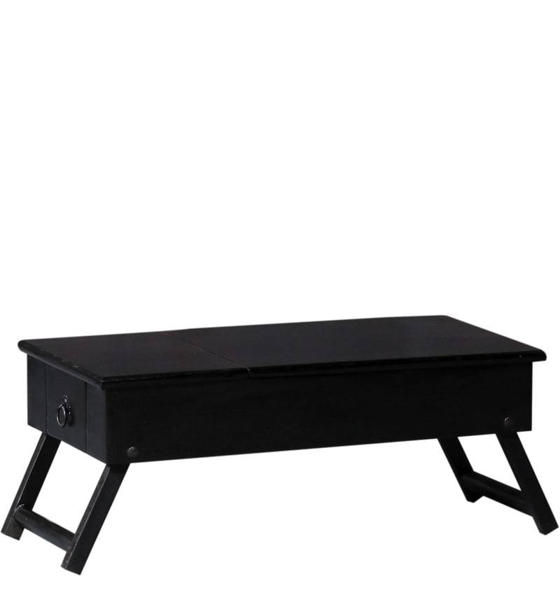 Handcrafted Low Height Study Table In Espresso Wal