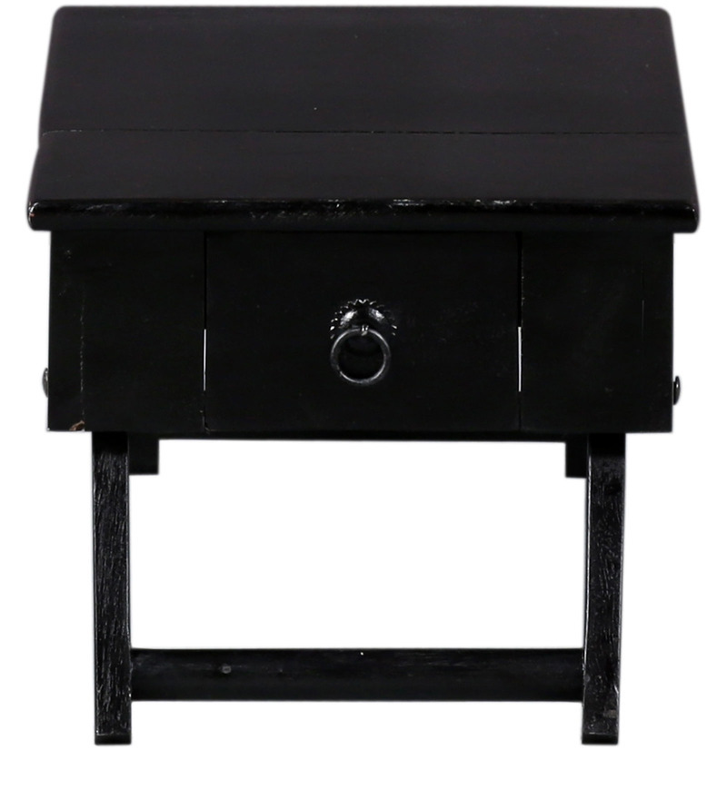 Handcrafted Low Height Study Table In Espresso Wal