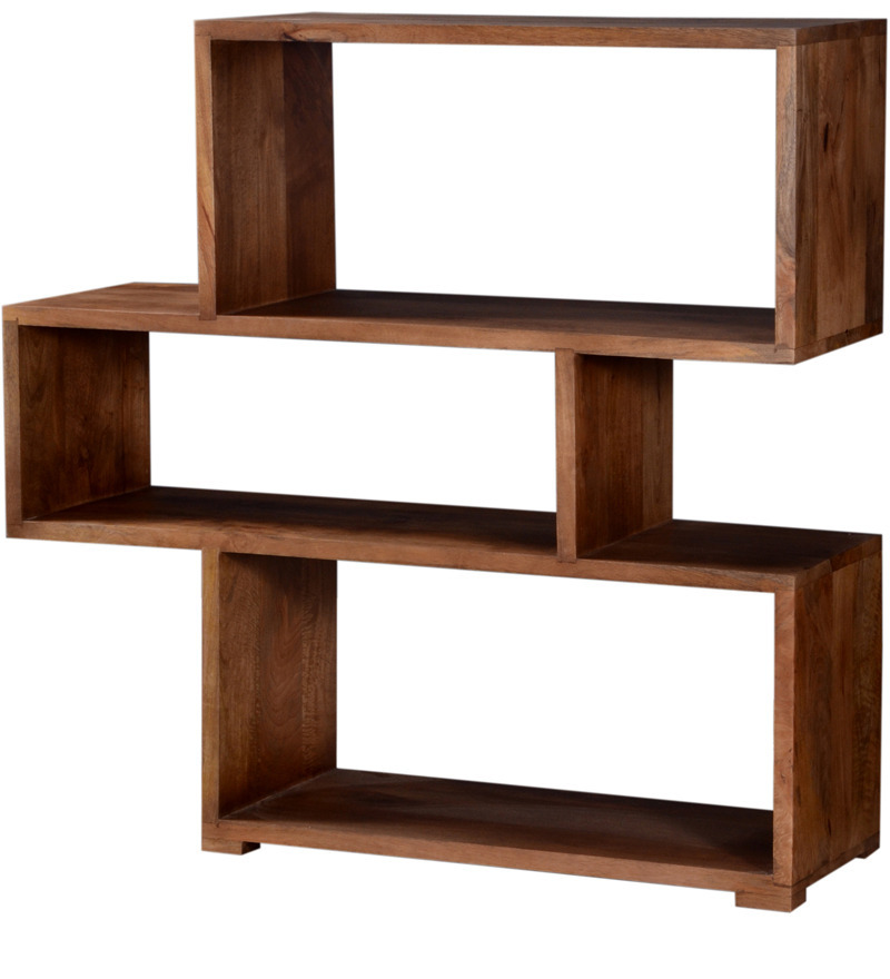 Handcrafted Book Shelf In Walnut Finish By Wudstuk