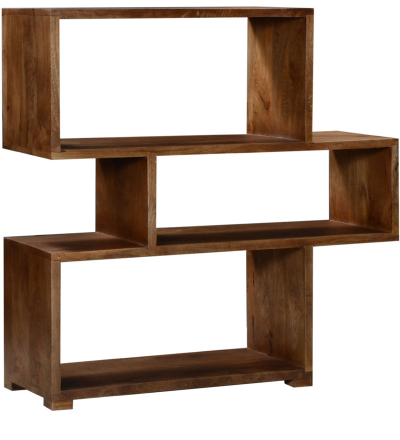 Handcrafted Book Shelf In Walnut Finish By Wudstuk
