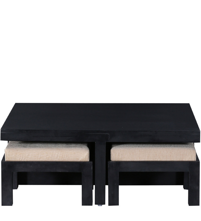 Handcrafted Coffee Table Set - Mango Wood 14x36x36 Inches, Espresso Walnut Finish, 12 Months Warranty, Durable Indoor Furniture