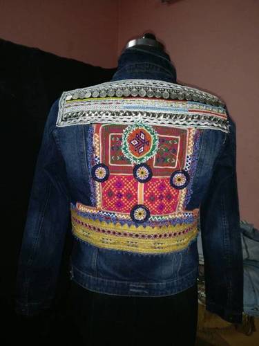 Blue Tribal Denim Coats & Jackets For Women