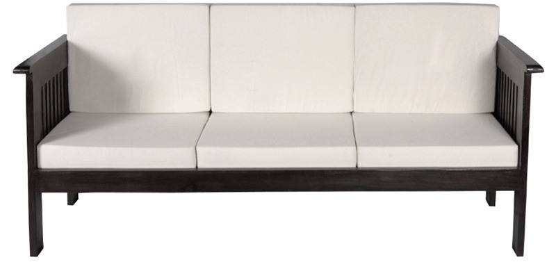 Handcrafted Three Seater Sofa In Espresso Walnut