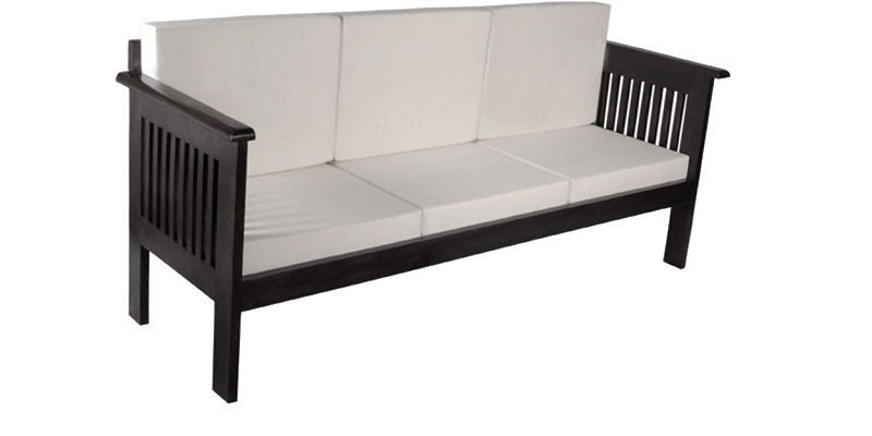 Handcrafted Three Seater Sofa In Espresso Walnut