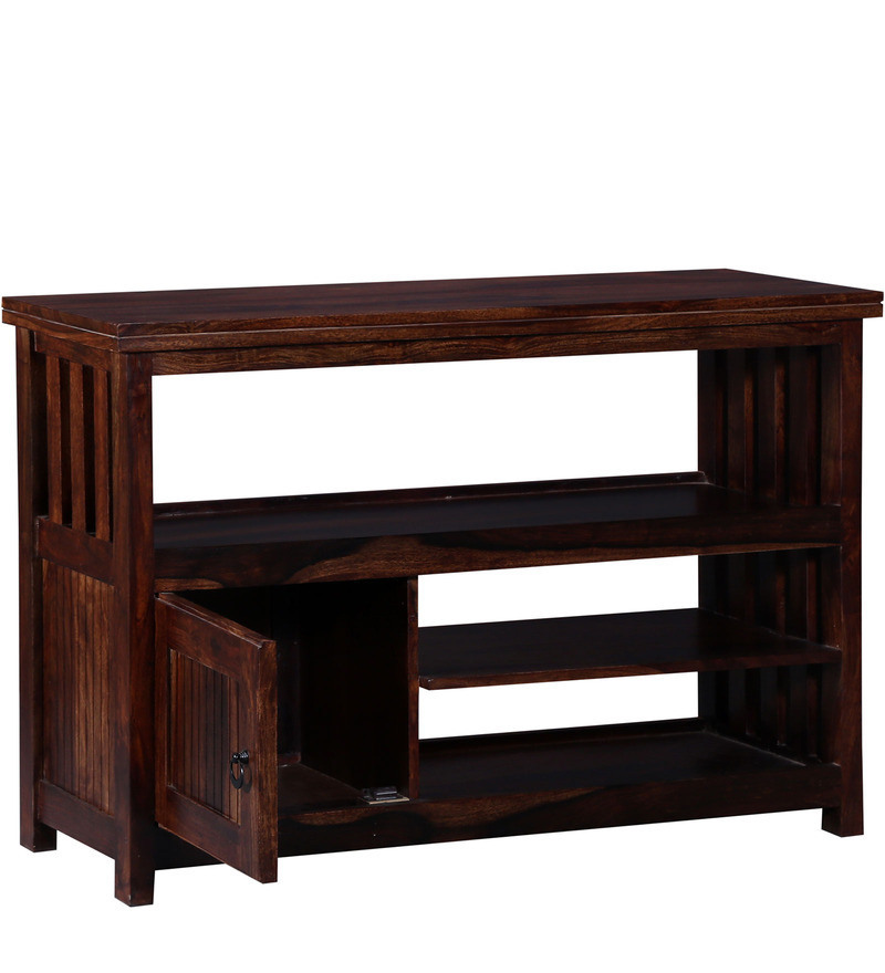 Handcrafted Shoe Rack In Walnut Finish By Wudstuk