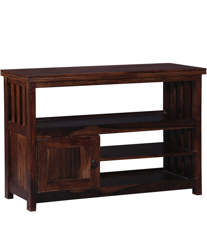 Handcrafted Shoe Rack In Walnut Finish By Wudstuk