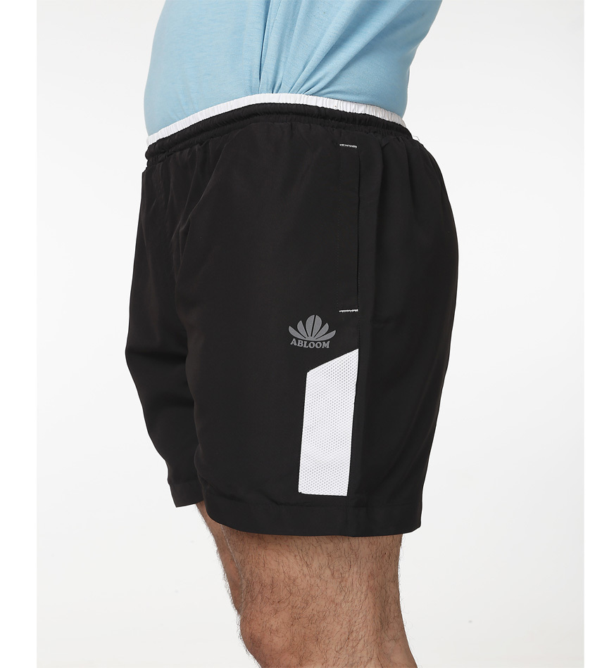 Mens Black & White Shorts - Polyester, Plain Pattern | Shrink Proof, Smooth Finish, Quality Tested For Defect-free Range