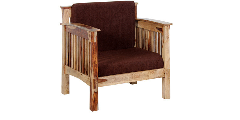 Handcrafted One Seater Sofa In Espresso Walnut Fin