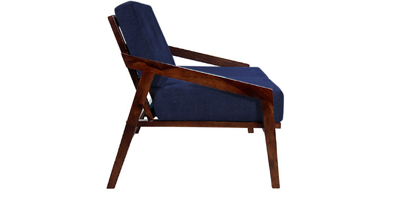 Handcrafted Two Seater Sofa In Sapphire Blue