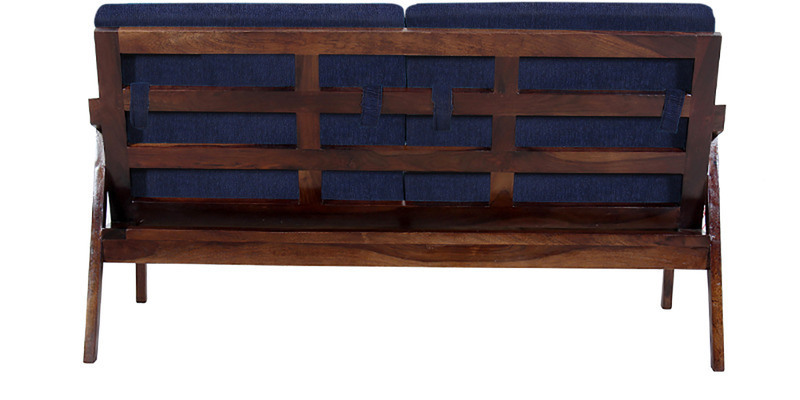 Handcrafted Two Seater Sofa In Sapphire Blue