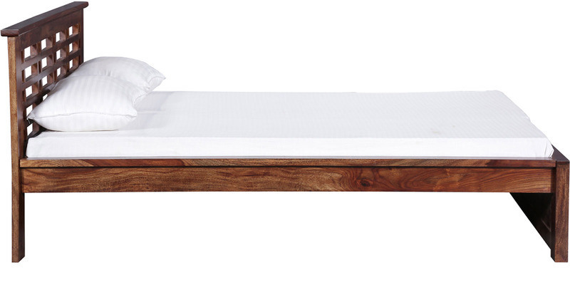 Handcrafted King Bed In Walnut Finish By Wudstuk