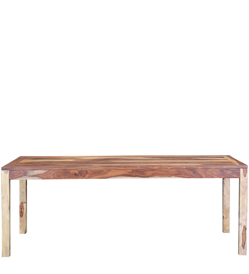 Handcrafted Six Seater Dining Table In Natural She