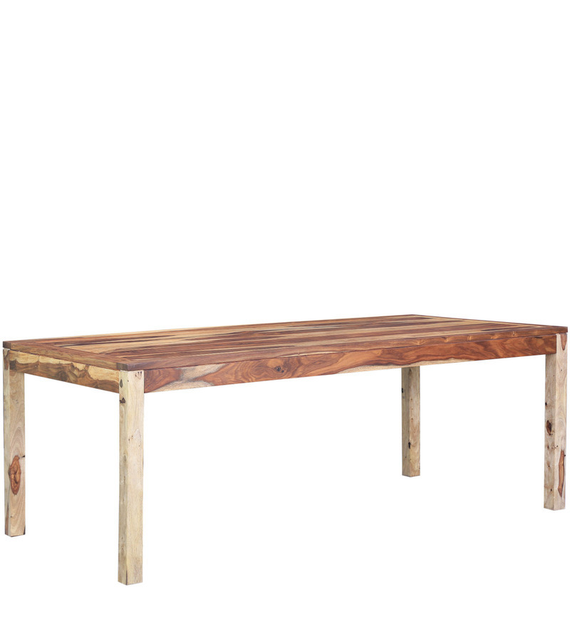 Handcrafted Six Seater Dining Table In Natural She