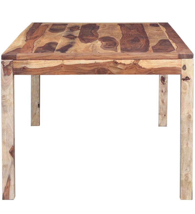 Handcrafted Six Seater Dining Table In Natural She