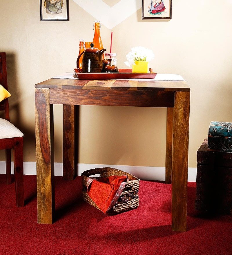 Handcrafted Four Seater Dining Table In Walnut