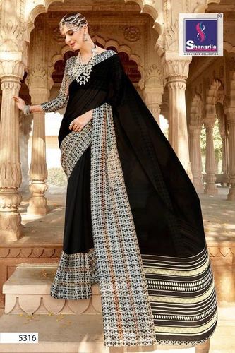 Georgette Printed Saree Satin Border