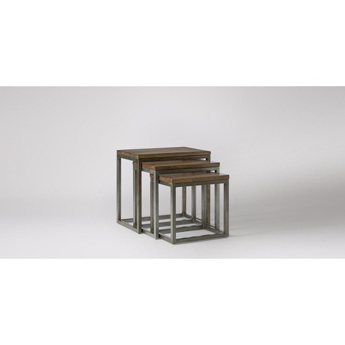 Creative Art Mango Wood Iron Side Table Set