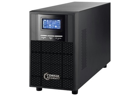 Consul UPS - Galvanic Isolation for Enhanced Data Security, 110-300V Rated Voltage, Black, Low Noise, Modular Design, Digital Display