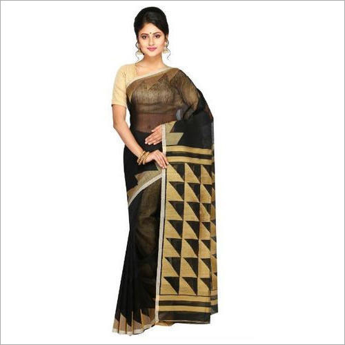 डिजाइनर लिनन साड़ी