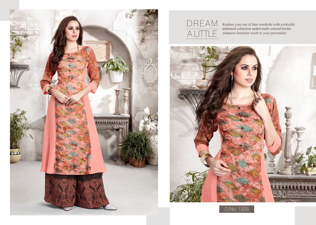 Ladies Fancy Kurti - Rayon Fabric, Customizable Sizes Xs-xxxl , Red And Cream Design | Washable And Dry Cleanable For All Seasons