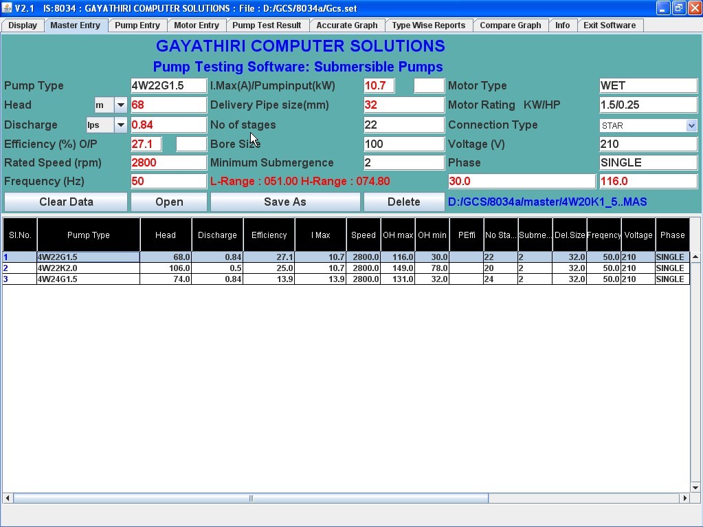 Submersible Pump Testing Software