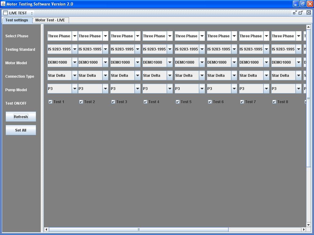 Motor Testing Software