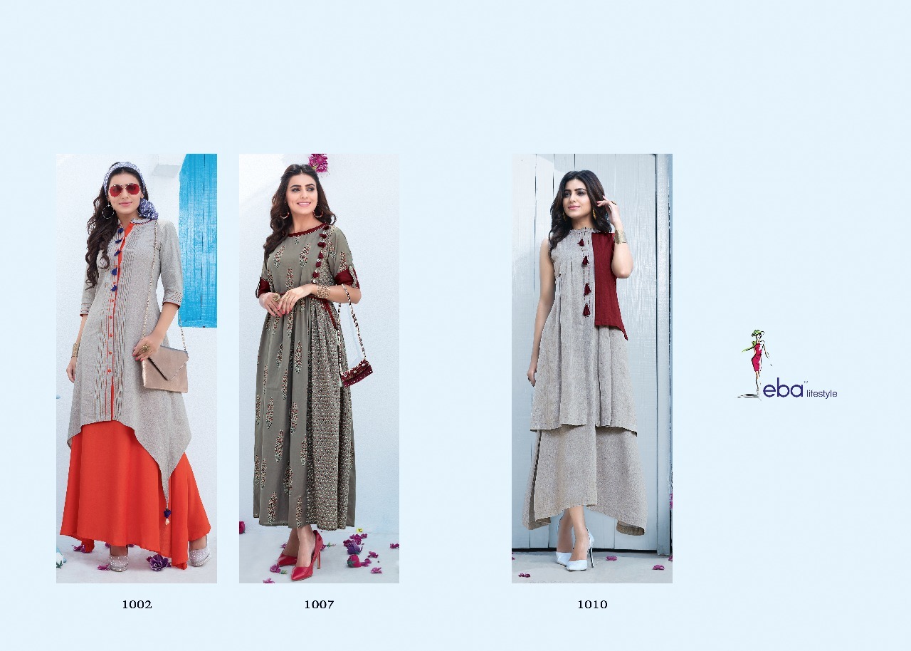 Rayon Printed Kurti With Khadi Fabric