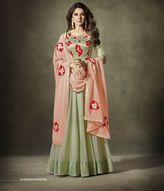 Suit - Chiffon, Georgette, Silk, Lycra, Velvet Top, Santoon Bottom, Chiffon Dupatta | Semi Stitched Up To Size 42, Embroidered For Formal Events