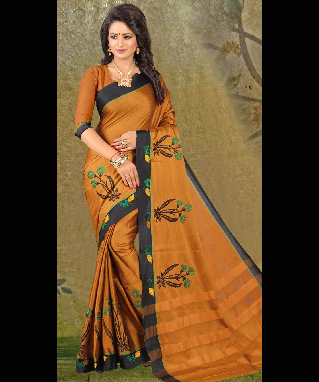 Cotton New Designer Embroidered Silk Saree