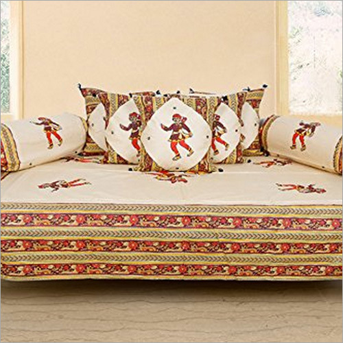 White Patch Work Diwan Set