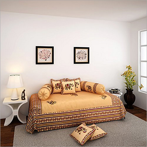 Yellow Patch Work Diwan Set
